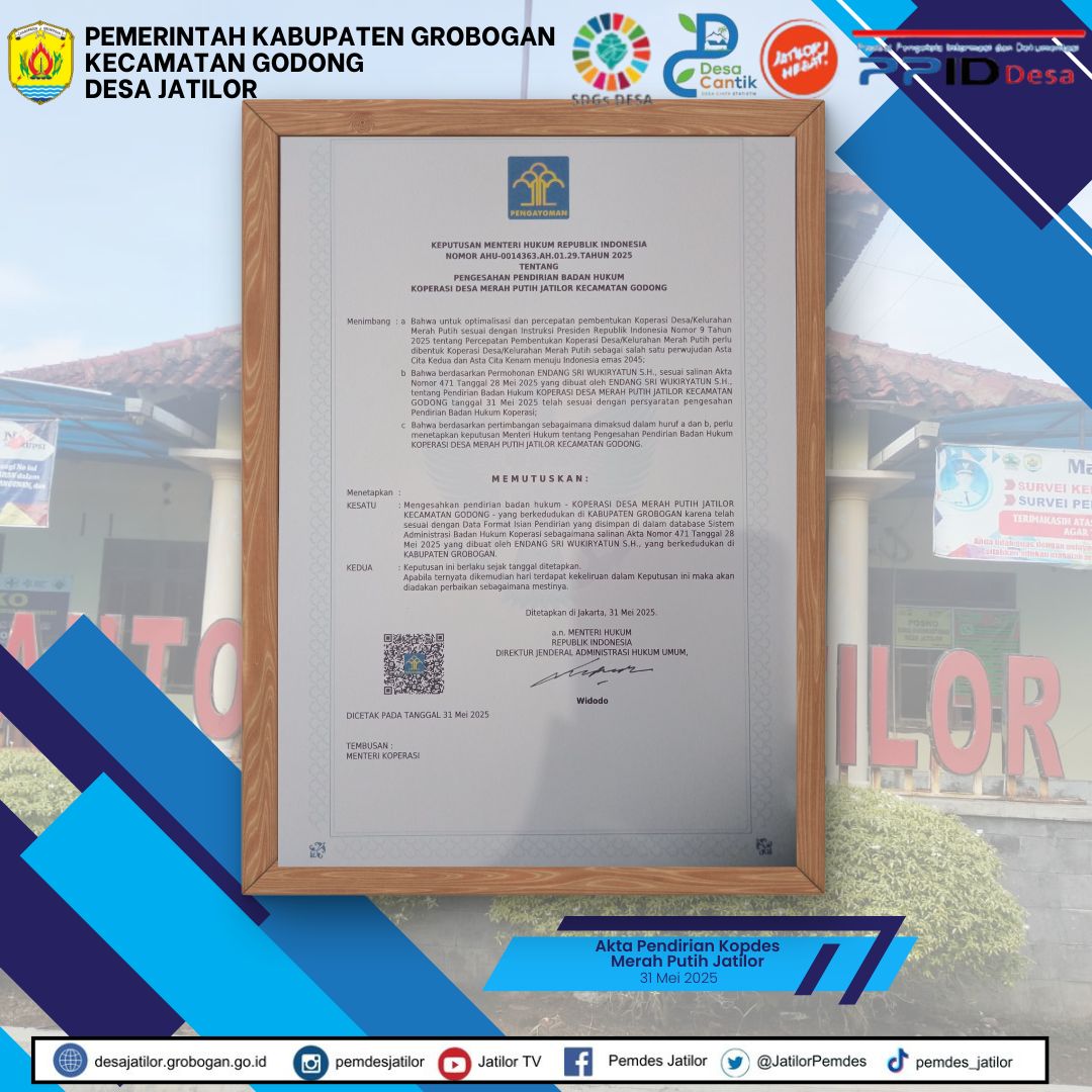 Akta Pendirian Kopdes MP Jatilor