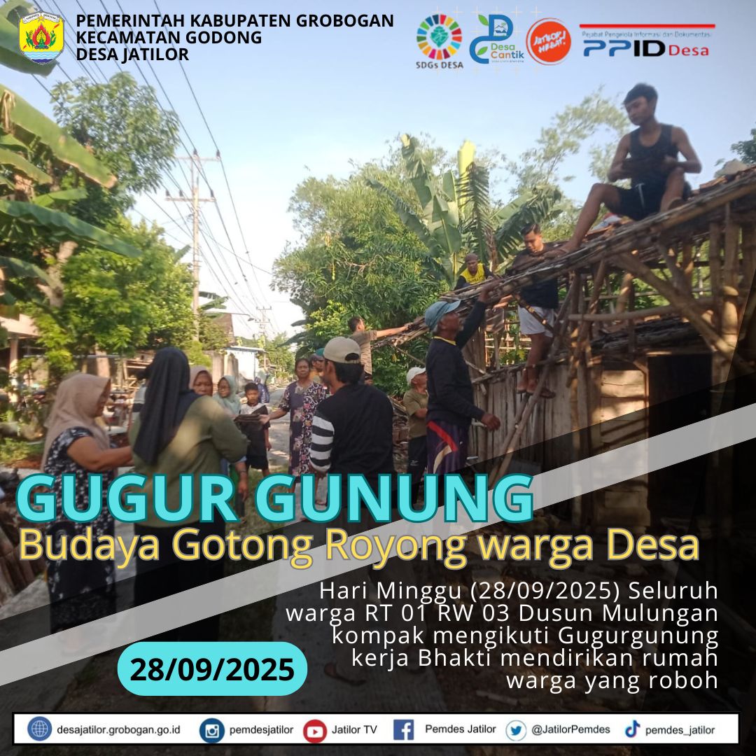 Gugur Gunung Rehab Rumah RT 1 RW 3