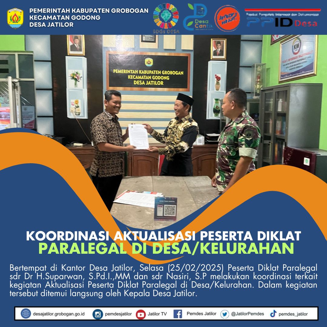 Koordinasi Aktualisasi Diklat Paralegal di Desa