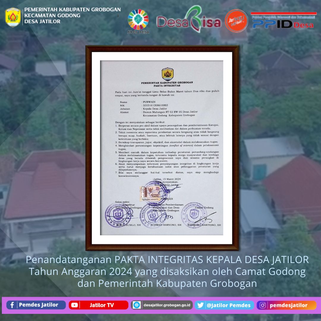 Pakta Integritas Kades 2024