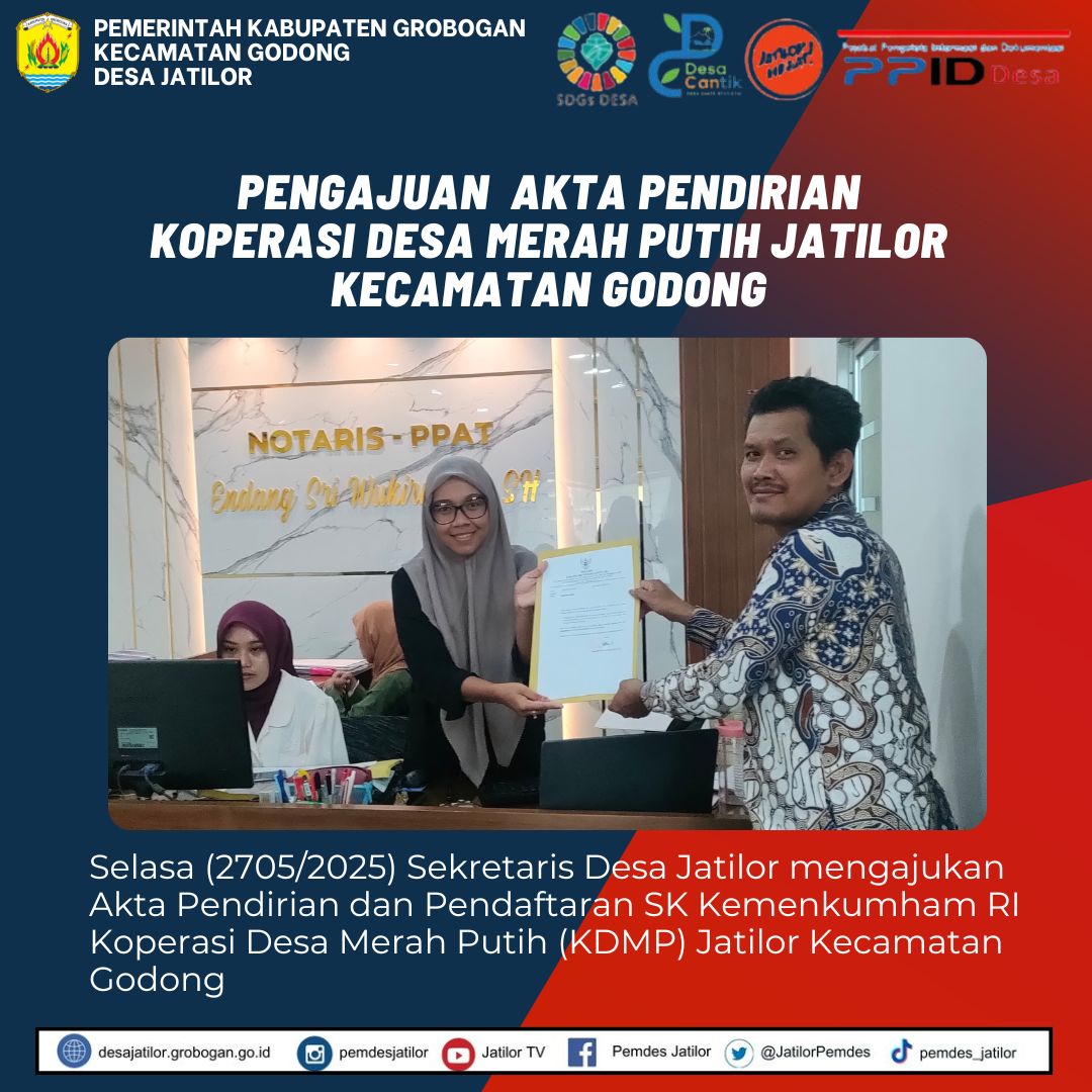 Pengajuan Akta Pendirian Kopdes MP Jatilor