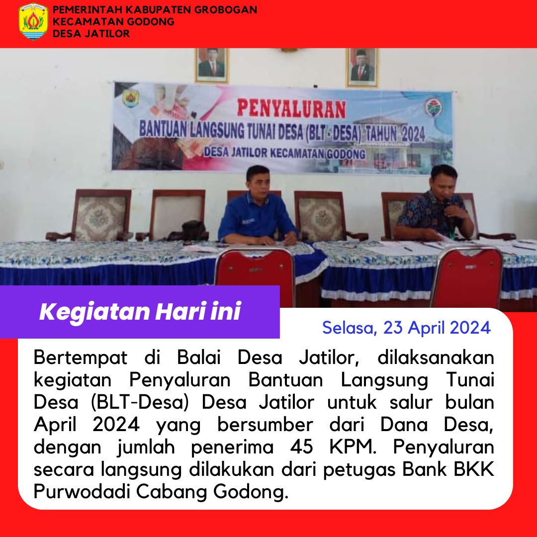 Penyaluran BLT April 2024