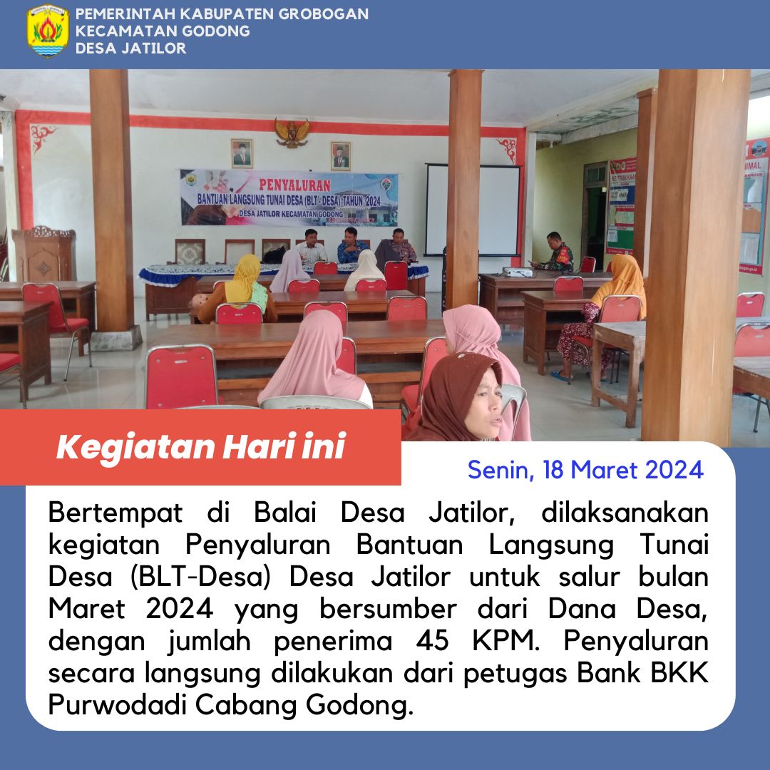 Penyaluran BLT Maret 2024