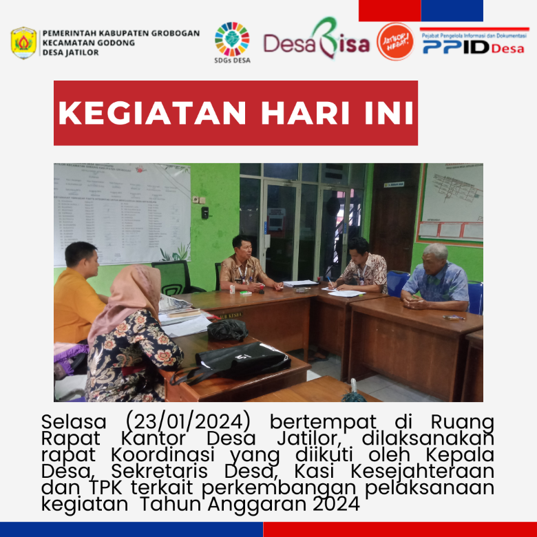 Rakor Perkembangan Pelaksanaan Kegiatan