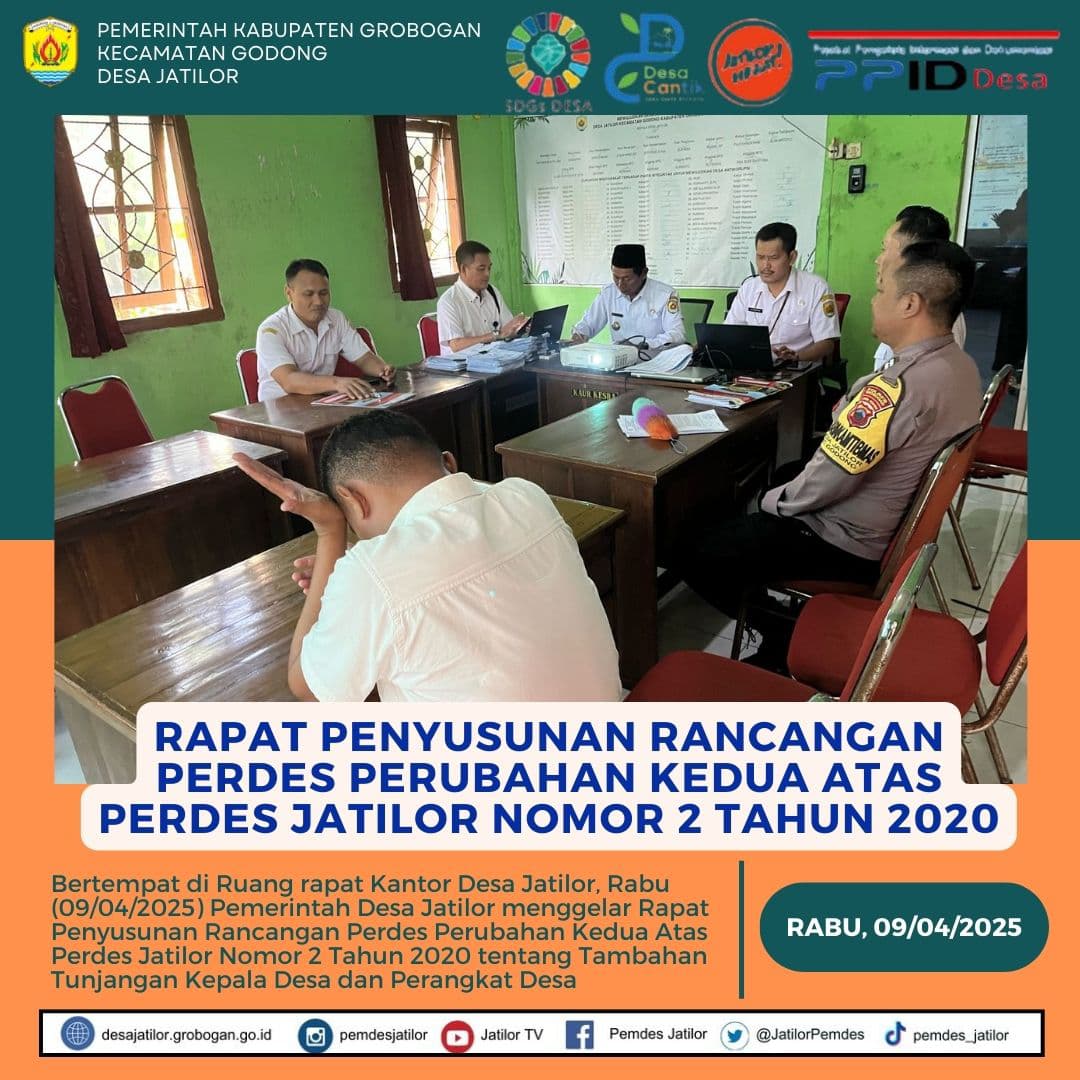 Rapat penyusunan Raperdes Perub Kedua Tanbahan Tunjangan