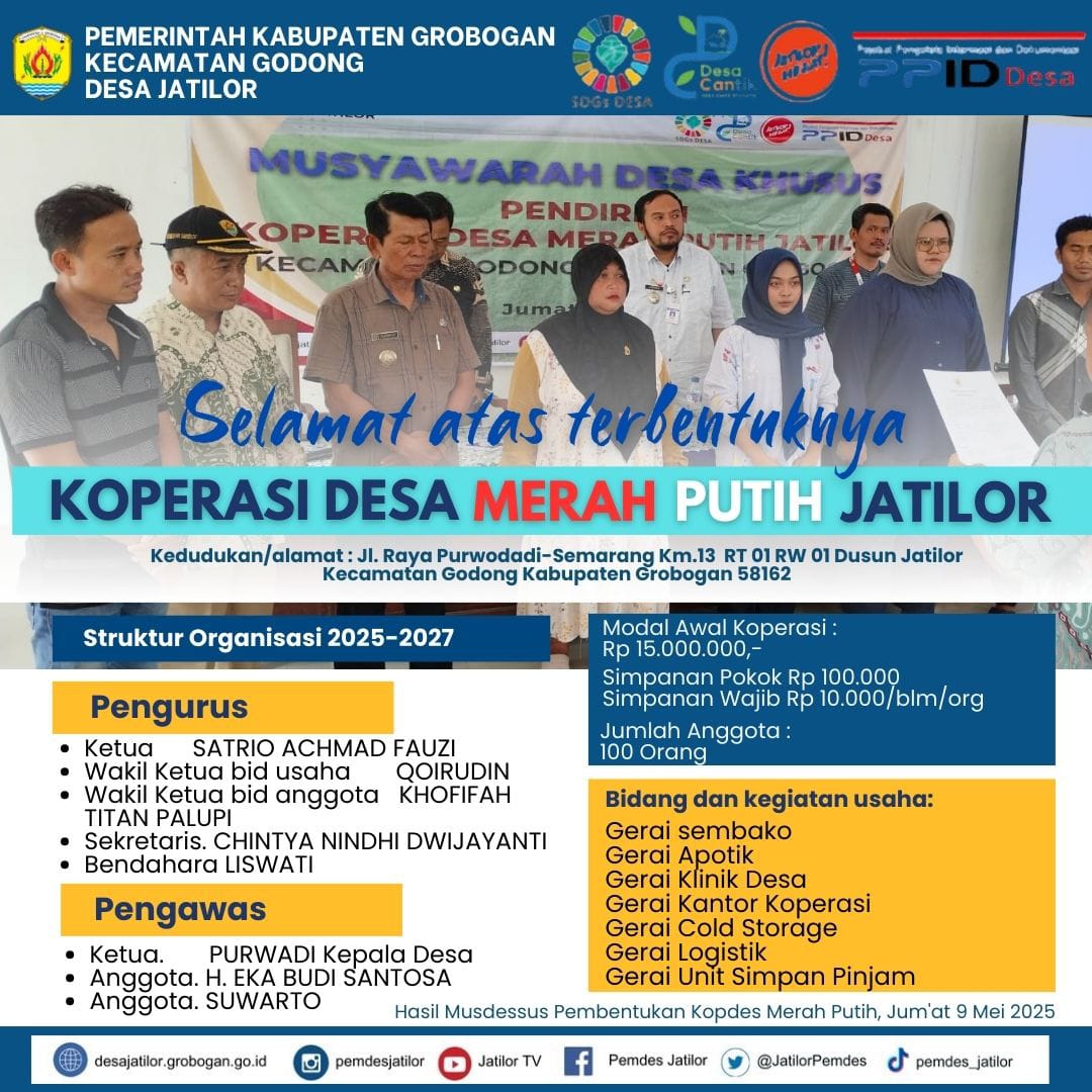 Selamat Atas Terbentuknya Kopdes MP Jatilor
