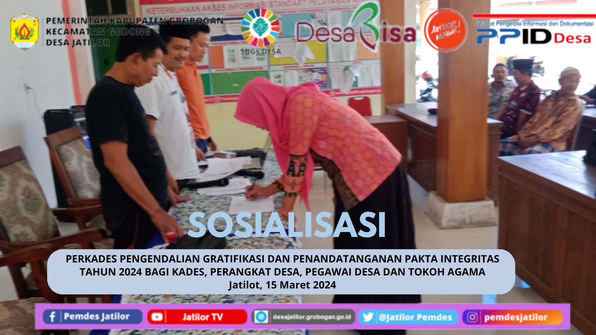 Sosialisasi Perkades Pengendalian Gratifikasi Pakta Integritas 2024